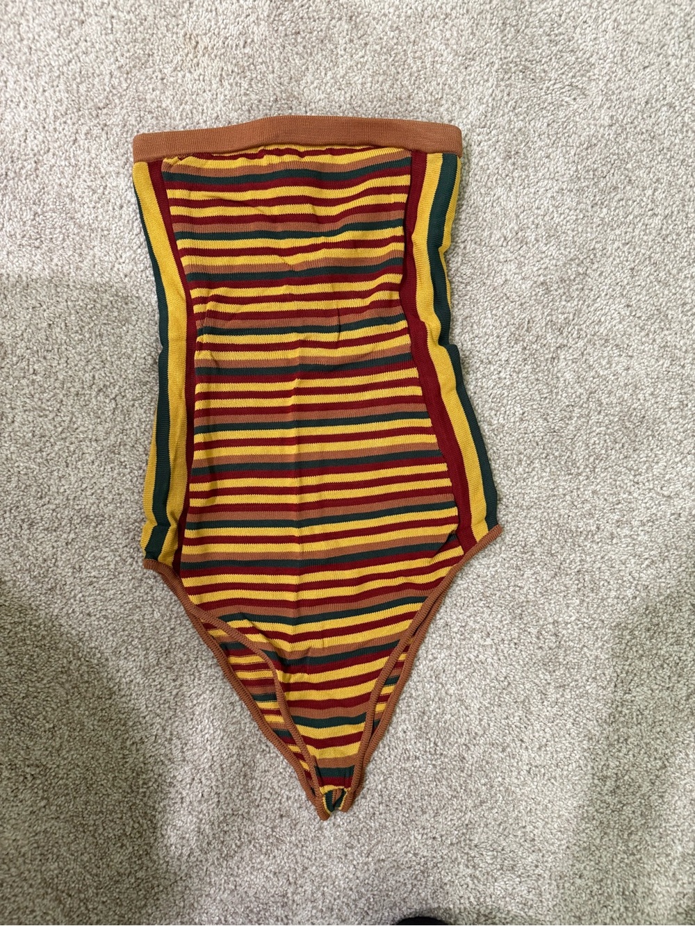 Urban Outfitters Striped One-Piece Bodysuit — Yellow, Red, Green